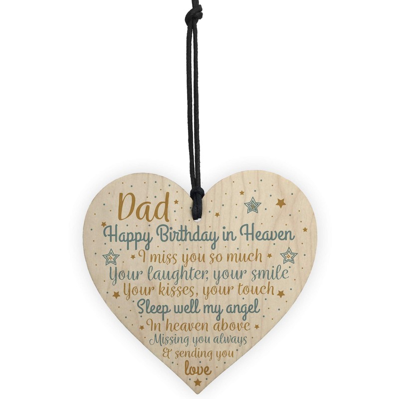 RED OCEAN DAD Angel Daddy Father Birthday Memorial Plaque Wooden
