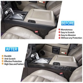 Gear Shift Console Trim Frame Compatible with Hummer H2 2003-2007, ABS Center Console Side Panel Trim Frame Cover Accessories, 3PCS (Carbon Fiber Pattern Black)