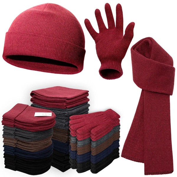 24 Set Beanie, 24 Glove and 24 Scarfs Bundle in