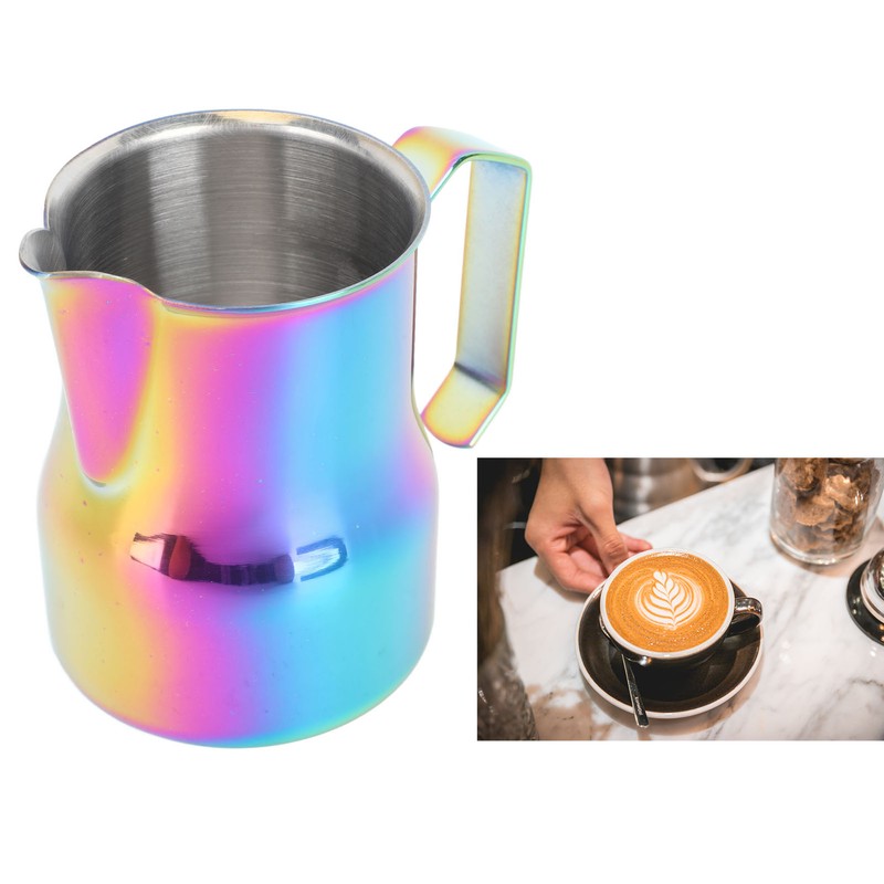 Milk Frother Cup 350ml 304 Stainless Steel Pointed Mouth Foaming