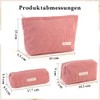 Pack of 3 Cosmetic Bag, pink, Vintage