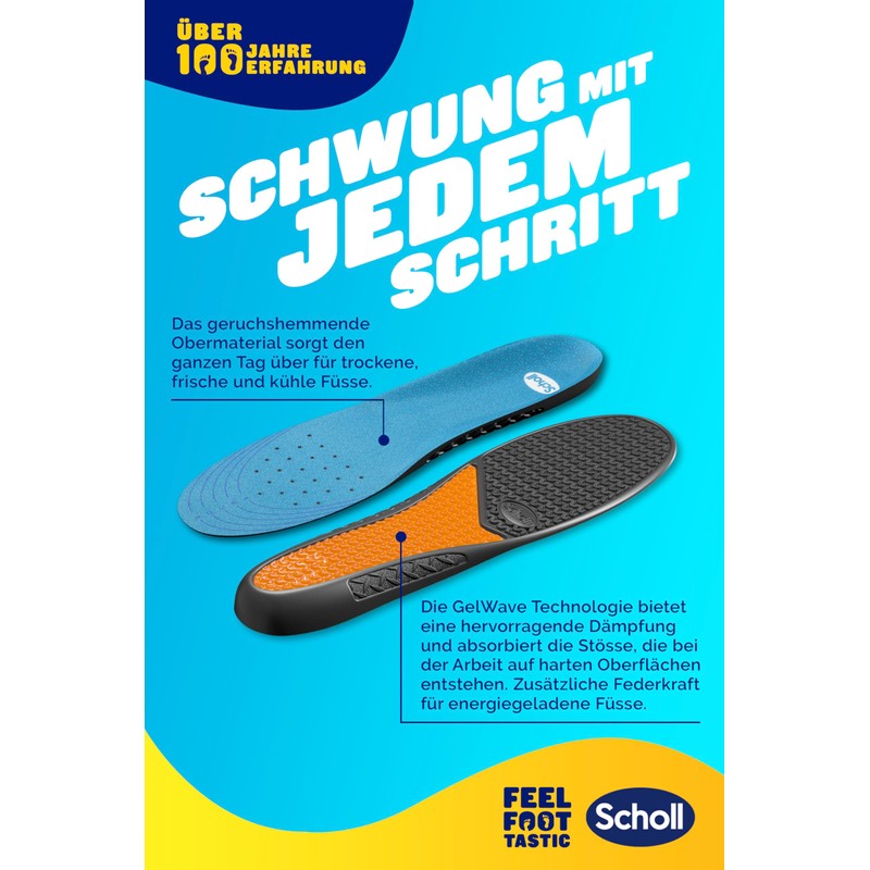 Scholl GelActiv Work Insoles for Men, All Day Comfort at