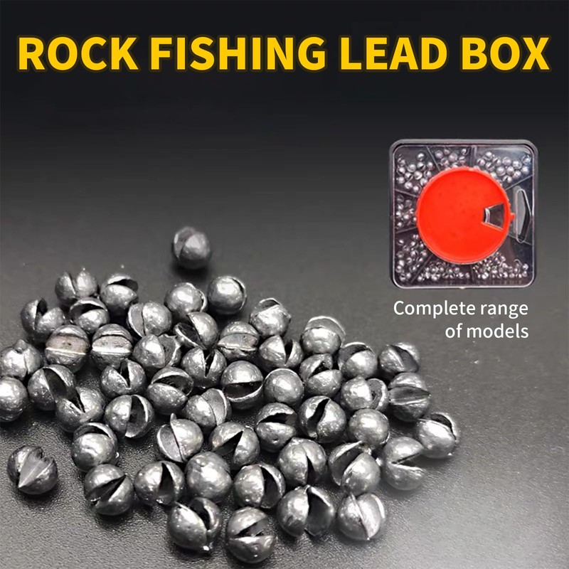 179PCS Split Shot Fishing Weights Set, 7-Compartment Sinkers Assortment Box,