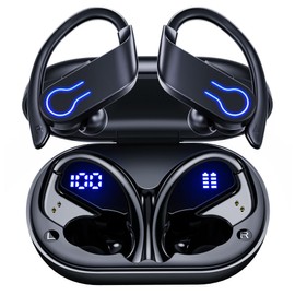 CoolJumper Wireless Bluetooth Earbuds 120H Playtime Bluetooth 5.3 Ear Buds for Sports, Hi-fi Stereo Earphones with LED Display Charging Case, Headphones for Running/Workout Audifonos Bluetooth inalambricos