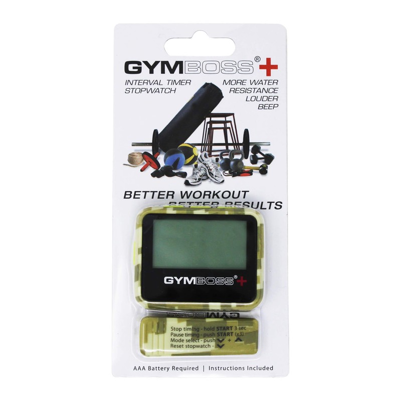 Gymboss Plus Interval Timer and Stopwatch (Camo/Yellow)