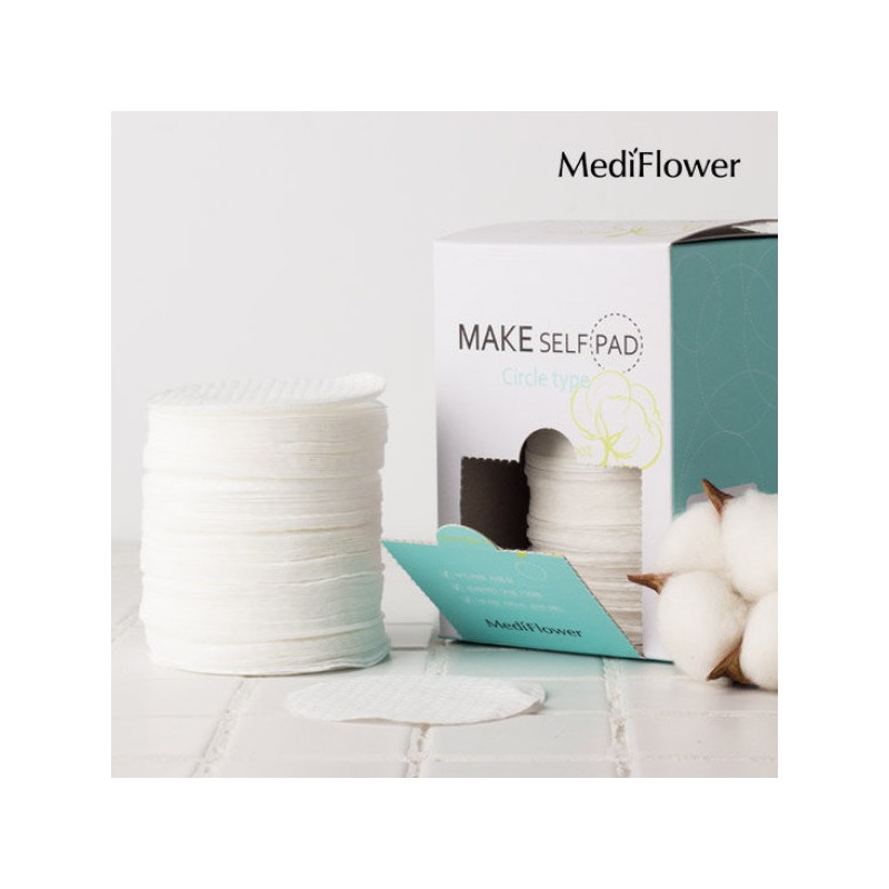 Mediflower 메디플라워 메이크업 셀프 패드 100매+리필 130매x2 / 화장솜 클렌징패드