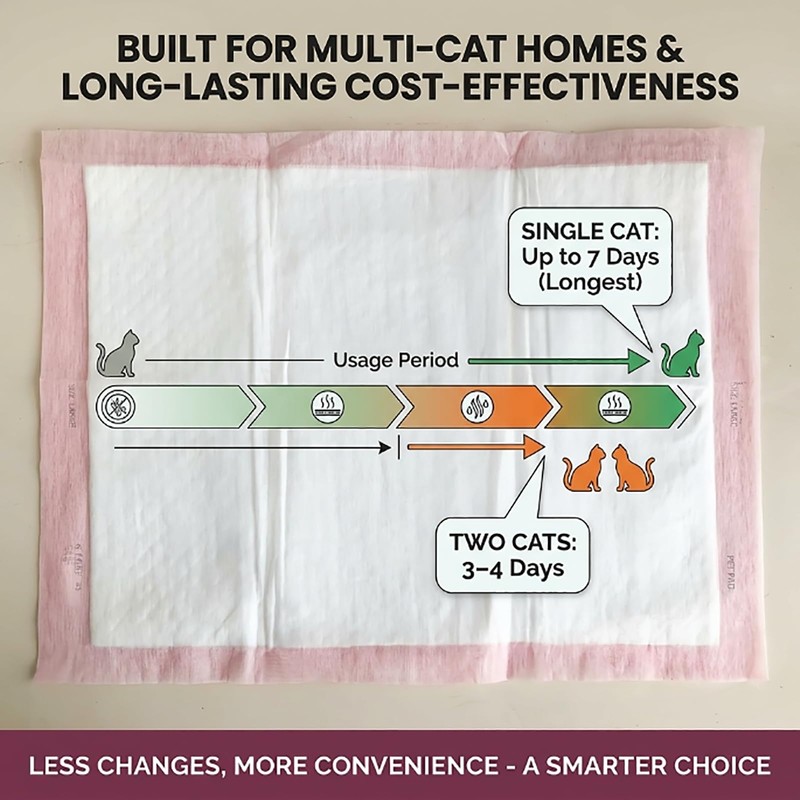 LUPENAN Cat Pee Pads,Super Absorbent,Odor Control with Lavender Scent,Multi Cat,16.9"x11.4"