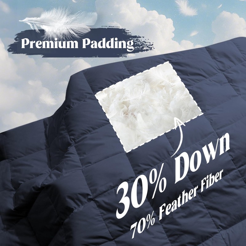puredown® King Size Blanket for Bed, Ultra Soft Lightweight Down