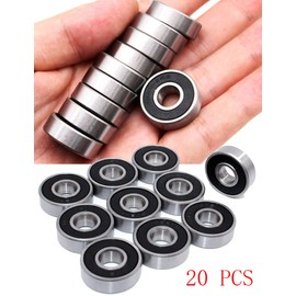 20PCS Skateboard Bearing for Scooters Chain Roller Blade Skates, 6082RS Longboard Integrated Bearing, Skateboard Wheel Bearing Inline Skate Ball Bearing, Deep Carbon Steel Sealed Bearings (608RS)