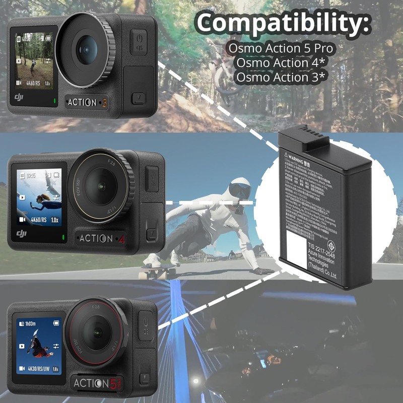 DJI Osmo Action Extreme Battery Plus (2-Pack) with Silicone Protector