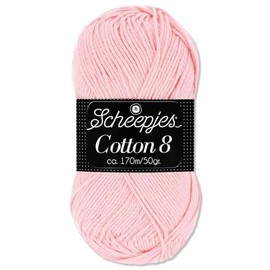 Frida's Wollhaus Scheepjes 50 g Cotton 8 100% Cotton Knitting Crochet Wool Yarn Amigurumi 48 Colours (718 | Blush)