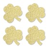Gold Glitter Shamrocks - No-Mess Real Gold Glitter Cut-Outs -