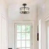 KMaiPem 4-Light Modern Crystal Semi Flush Mount Ceiling Light, Farmhouse