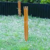 6PCS Brown 10in Metal Landscape Edging Border Stakes, Rustic Heavy