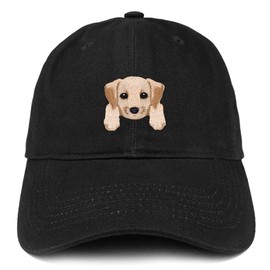 Trendy Apparel Shop Labrador Retriever Patch Low Profile Soft Cotton Baseball Cap - Black