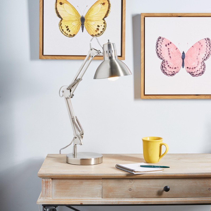 Litex Industries: Adjustable Executive Task Table Lamp in Brushed Steel