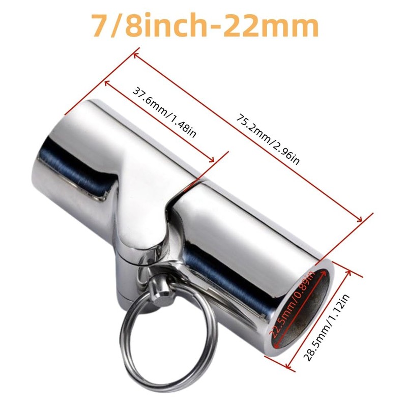 MerciL Marine Pipe Connector, 316 Stainless Steel Folding Swivel Coupling