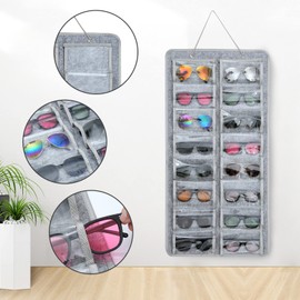 RZMAYIS Sunglasses Storage Wall Mounted Hanging Sunglasses Holder 16 Slots