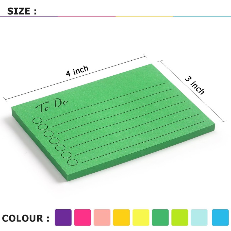9 Pads to Do Lined Sticky Notes Self-Stick Note Pads