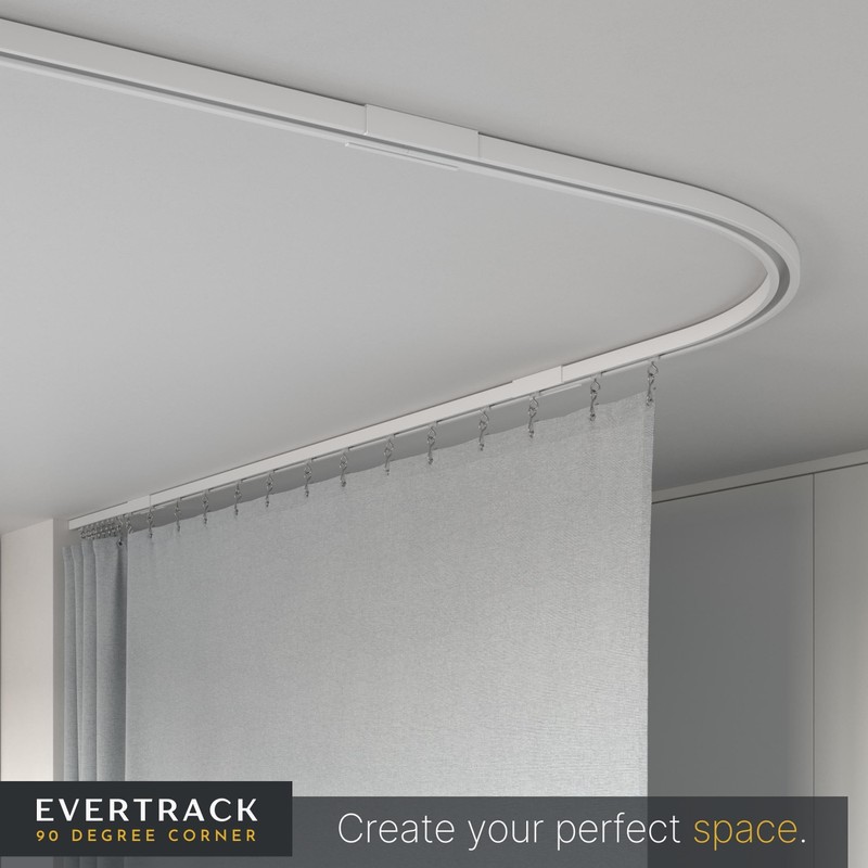 EverTrack Curtain Track - Corner Section for Ceiling Curtain Track