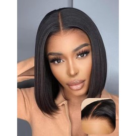 UNICE Pre Everything Glueless Frontal Wig Short Bob Wig 13X4 Pre Cut Lace Front Wigs Human Hair Pre Bleached Bye Bye Knots Wig Pre Plucked 150% Density 12inch