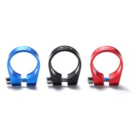 wilethree MTB Road bicycle Seat Post Clamp Aluminium Alloy 31.8mm 34.9mm Red/Black/Blue