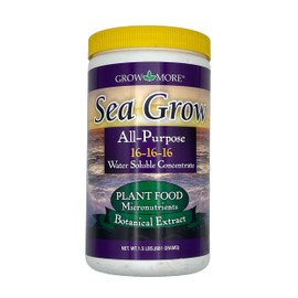 Grow More Sea Grow Kelp Fertilizer - 1.5lbs of 16-16-16 Water-Soluble, All-Purpose Plant Food - Nutrient-Rich, Seaweed Fertilizer - Outdoor & Indoor Plant Food