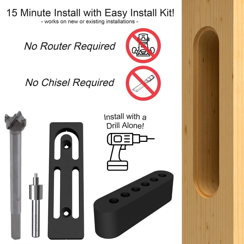 AlloyTech Pocket Door Pull Swivel Handle with Concealed Hardware and