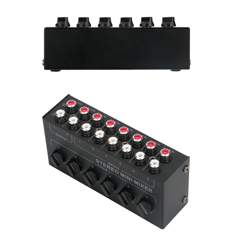 Daiilg 4 Channels Passive Stereo Mixer Mini Audio Mixer Portable