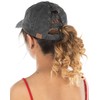 Dad Hat Ponytail Messy Bun Trucker Ponycap (Solid - Black
