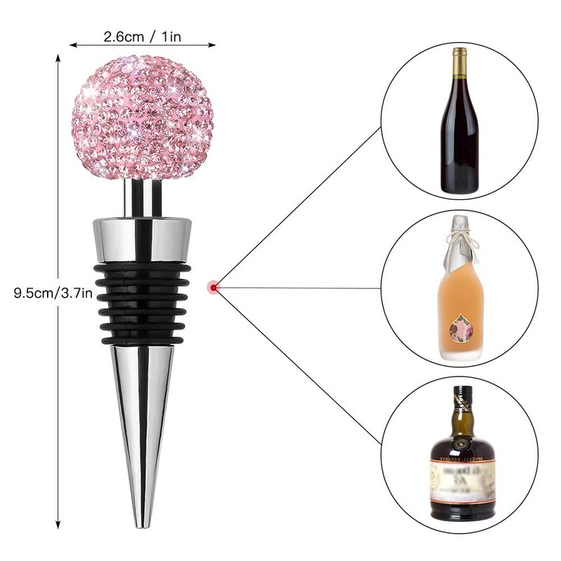 Soleebee Bling Decorative Wine Stoppers,Wine Bottle Stopper with Crystal Rhinestone,