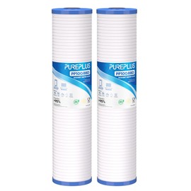 PUREPLUS 5 Micron 20" x 4.5" Whole House Sediment Home Water Filter, Grooved Sediment Cartridge, Replacement for Aqua-Pure AP810-2, 2Pack