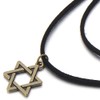 COOLSTEELANDBEYOND Ladies Black Choker Necklace with Star of David Charm