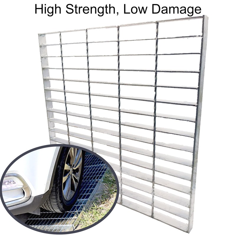 MASSLUNT Galvanized Steel Drain Grate, 20x20 Outdoor Drain Cover, B