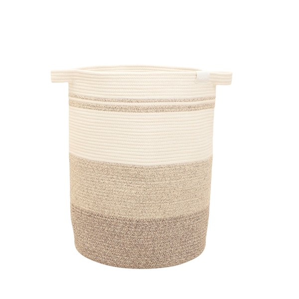 CRAFT CORE Large Round Cotton Rope Basket with Handles 16"