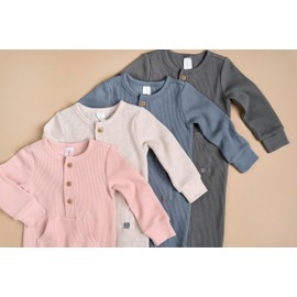 Modern Moments by Gerber Baby Boys' Mini Waffle Romper, Dark Green, 24 Months