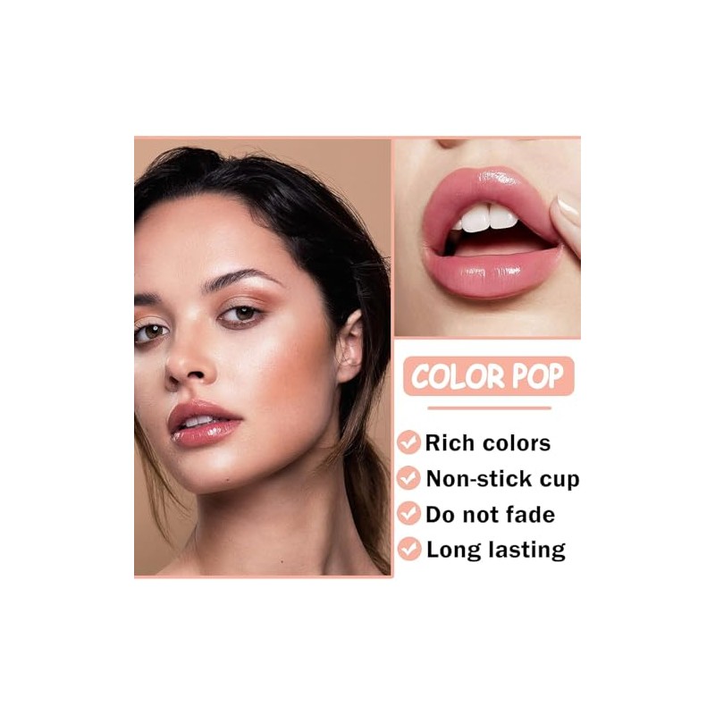 6 Piezas Lip Oil Tint Gloss Labial Permanente Rojo Labiales