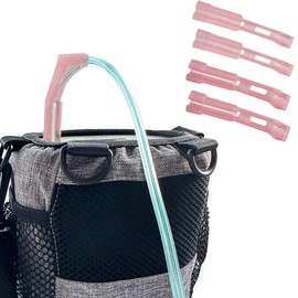 Heyshapeing Oxygen Hose Holder, Tubing Strain Relief & Support, Compatible with Oxygen Hoses, Portable Oxygen Tubing – 4PCS Pink
