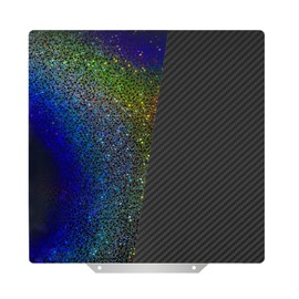 Nssnlur Smooth PEY PET Printing Plate 250 x 250 mm, Rainbow Starry PEY Carbon Fibre PET Build Plate Spring Steel Print Bed for QiDi Q1 Pro for AnkerMake M5 3D Printer