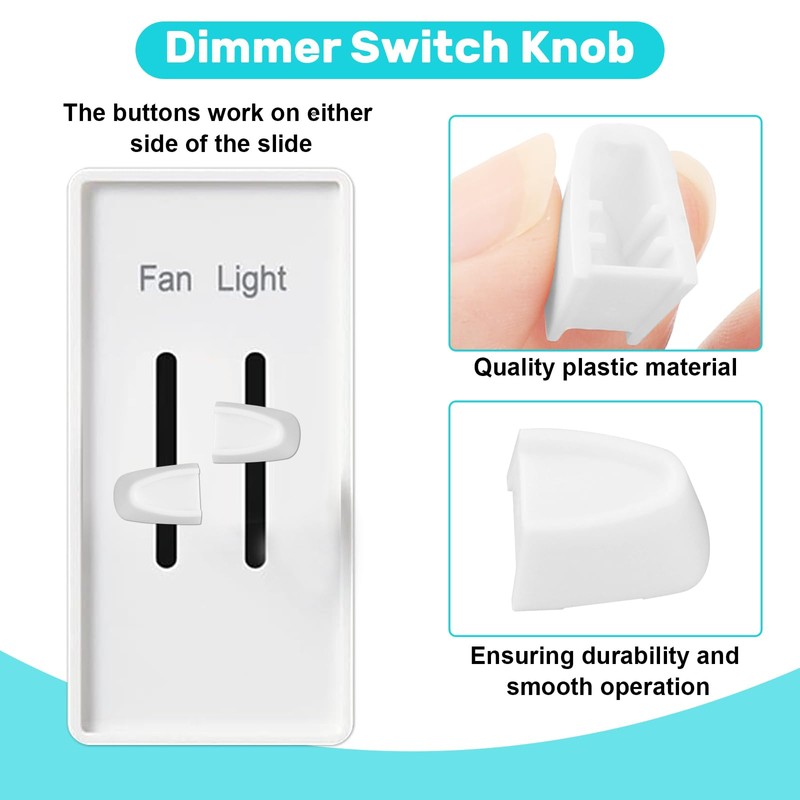 Lutron Skylark Dimmer Switch Knob Replacement, White, 6 Pack