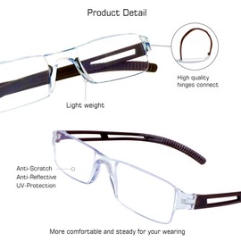 5 pares de anteojos de lectura, anteojos de bloqueo de luz azul, anteojos de lectura para computadora para mujeres y hombres, montura cuadrada de moda (marrón, +1.25 aumentos)