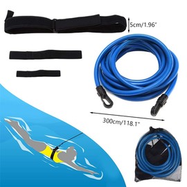 Ncheli Adult Swimming Belt, 3 m Adjustable Swimming Belt for Pool, Swimming Trainer, Countercurrent System for Pool, Used for Swimming Pools, Resistance Training, Black