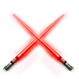 Lightsaber Chopsticks Light Up - LED Glowing Light Saber Chop Sticks - Reusable Sushi Lightup Sabers Chopstick Set Of 1 Pair - Red