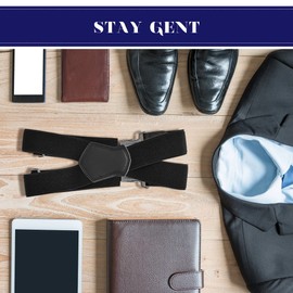 ACWOO Braces for Men, Extra Strong Wide 4 cm, Adjustable and Elastic, One Size Women's Braces with Very Strong 4 Metal Clips, Braces Black Braces Y-shape