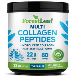 Collagen Peptides Powder Unflavored - Hydrolyzed Collagen Protein Powder Type 1, 2 & 3 - Grass Fed Keto Collagen Powder for Women & Men - Vital Hair, Skin, Nails, Joints, Recovery, 11g Per Serving