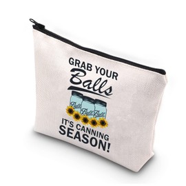 BDPWSS Grab Your Balls It’s Canning Season Makeup Bag Funny Mom Gifts from Daughter Son Canner Gift Canning Recipes Gift (Canning Season CA)