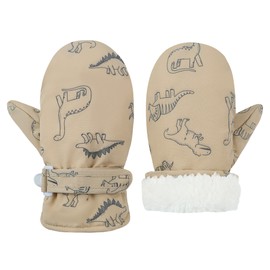 Fynnsure Toddler Mittens Lined Fleece Snow Gloves for Boys Girls Kids Winter Ski Gloves Baby Mittens Khaki 2-4 Years