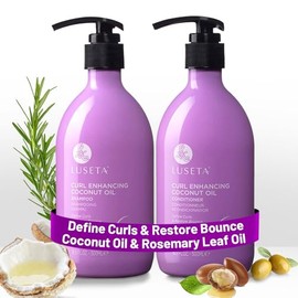 Luseta Curly Hair Shampoo & Conditioner Set with Coconut Oil, Unlimited Bounce and Definition for wavy and Coily hair, Reduce Frizz and Repair Dry Hair, for All Curl Types Sulfate Free 16.9Fl oz × 2