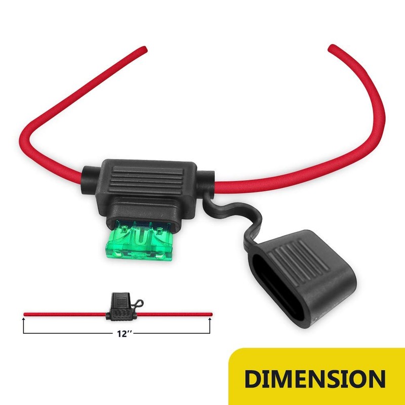 MCIGICM 12 AWG Inline Fuse Holder with 30A ATC/ATO Blade