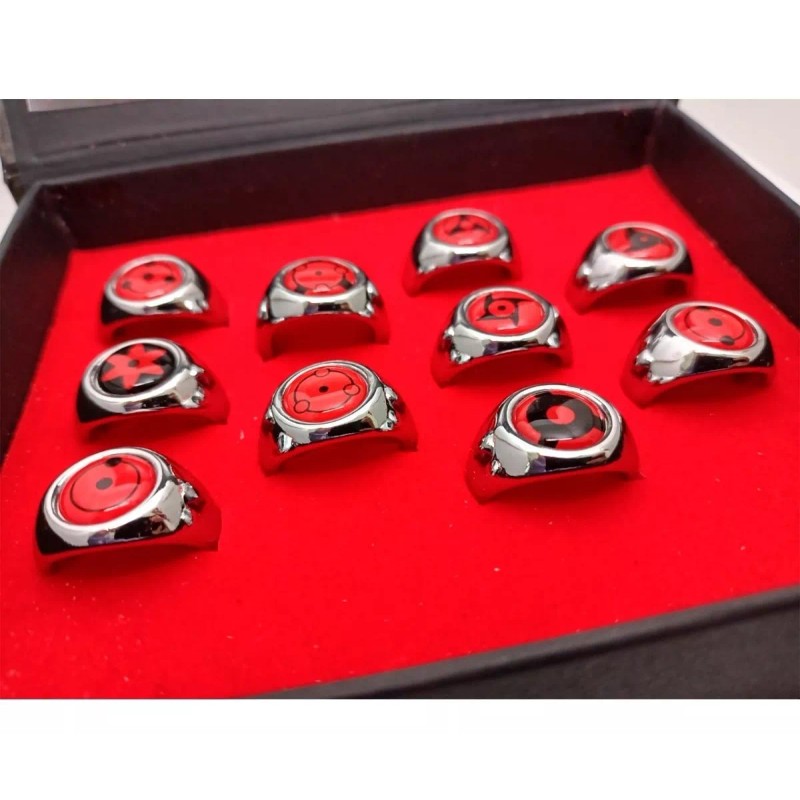 Veraly Anillo Miembro Akatsuki Cosplay Anime Naruto 10 Piezas